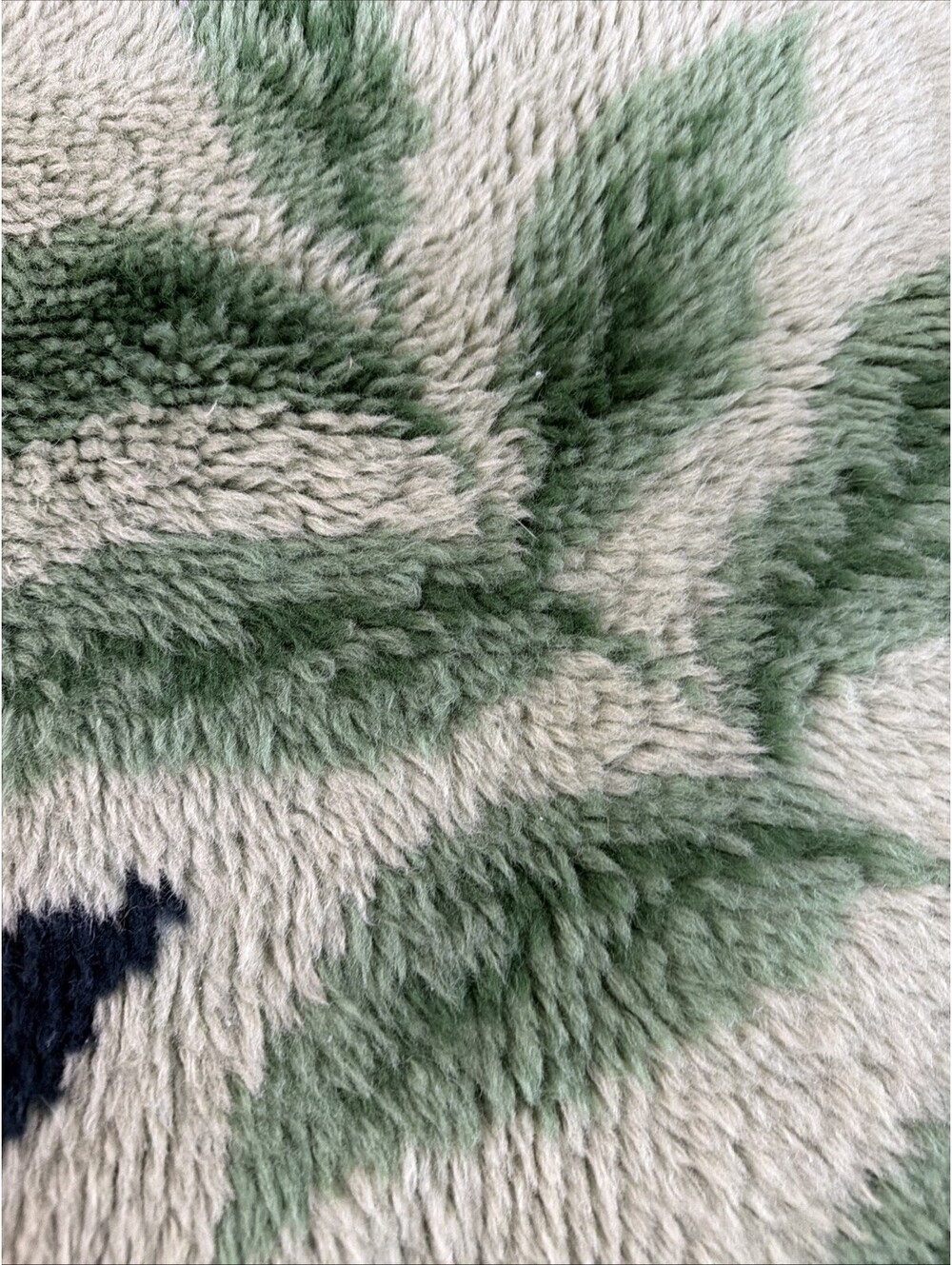 Vintage MCM Latch Hook Rug Shag Tropical Palm Leaf Green Boho 1970s Retro 27x39 - Picture 5 of 7